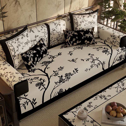 Ownkoti Vintage Oriental Branch & Floral Sofa Slipcover - image 2