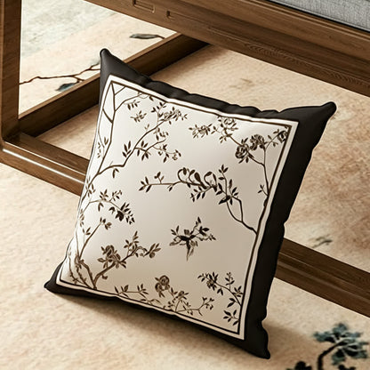 Ownkoti Vintage Oriental Branch & Floral Sofa Slipcover - Throw Pillow - 17" x 17" - image 5