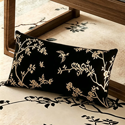 Ownkoti Vintage Oriental Branch & Floral Sofa Slipcover - Throw Pillow - 12" x 19" - image 6