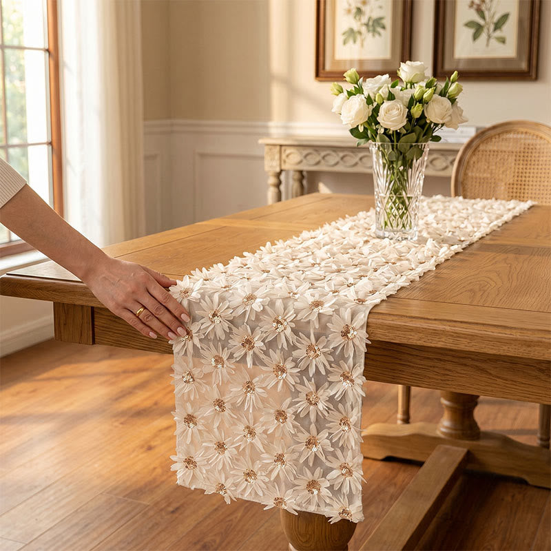 Ownkoti French Country Floral Tassel Tablecloth - image 1
