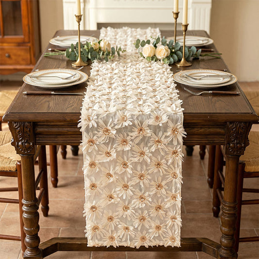 Ownkoti French Country Floral Tassel Tablecloth - 14" x 138" - image 0