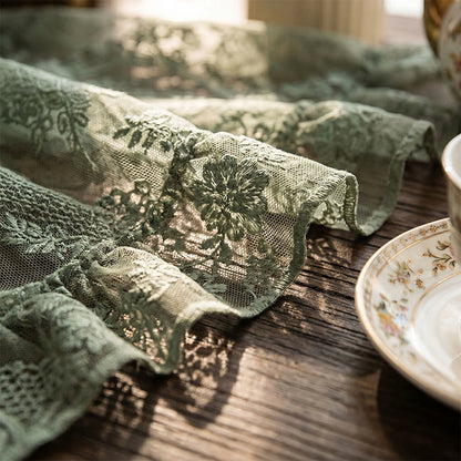 Ownkoti Romantic Floral Lace Ruffled Edge Tablecloth - image 5