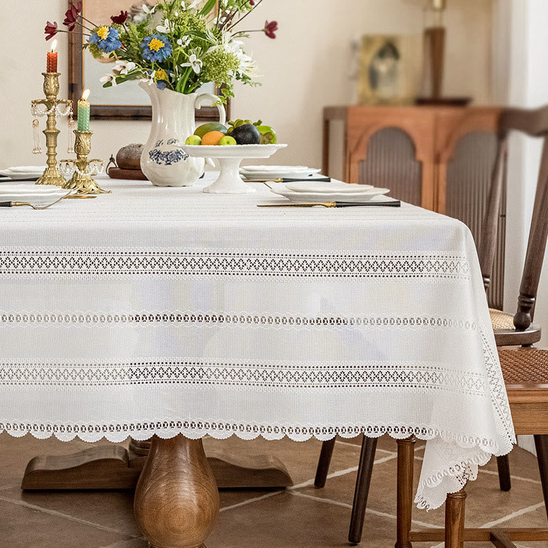 Ownkoti Rustic Lace Thousand Wheat Tablecloth - 55" x 118" - image 0