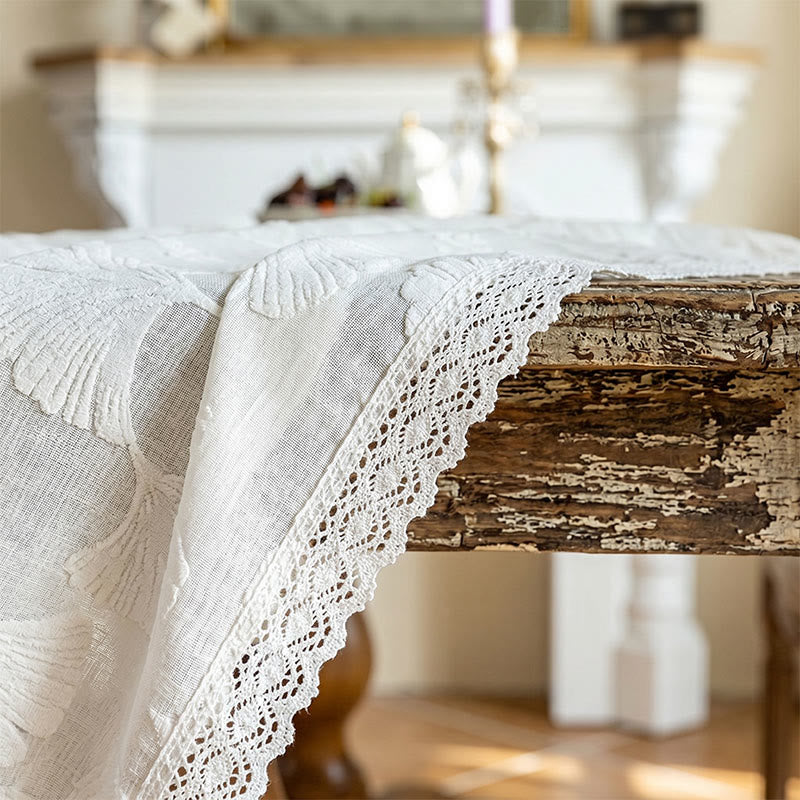 Ownkoti Elegant Ginkgo Leaf Jacquard Tablecloth - image 2