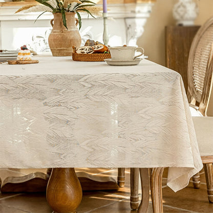 Ownkoti Leaf Pattern Jacquard Tablecloth - 55" x 102" - Beige - image 2