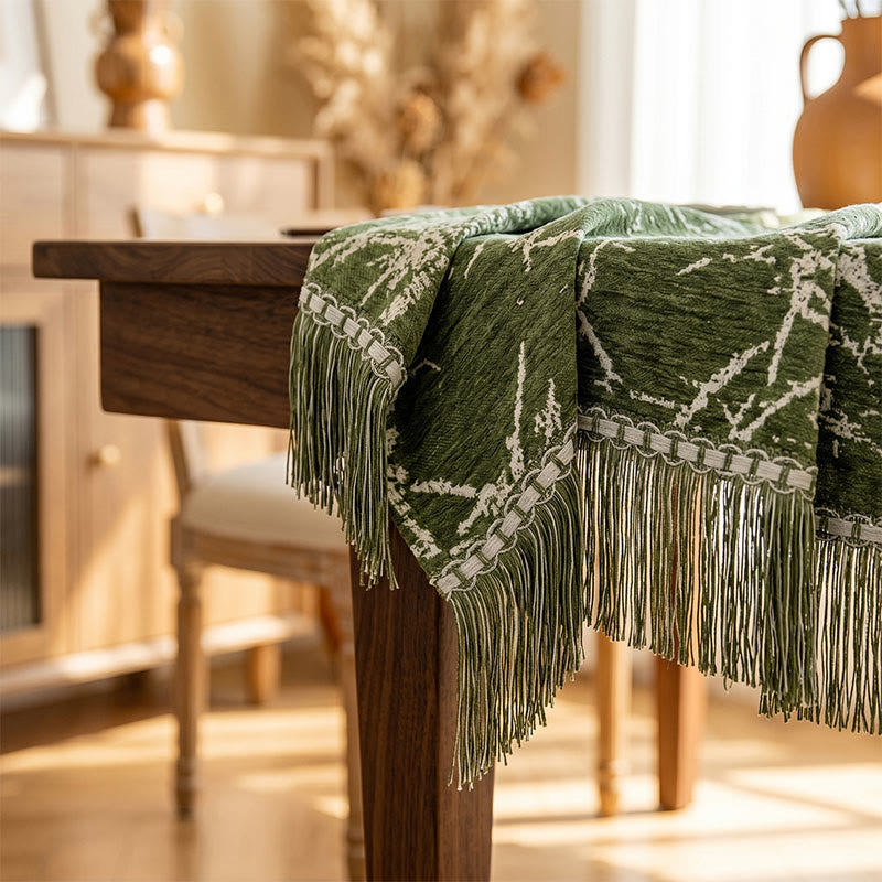 Ownkoti Vintage Bamboo Jacquard Tassel Tablecloth - image 2