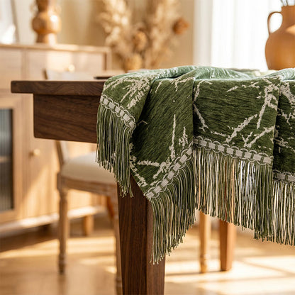 Ownkoti Vintage Bamboo Jacquard Tassel Tablecloth - image 2