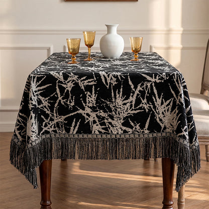 Ownkoti Vintage Bamboo Jacquard Tassel Tablecloth - image 4