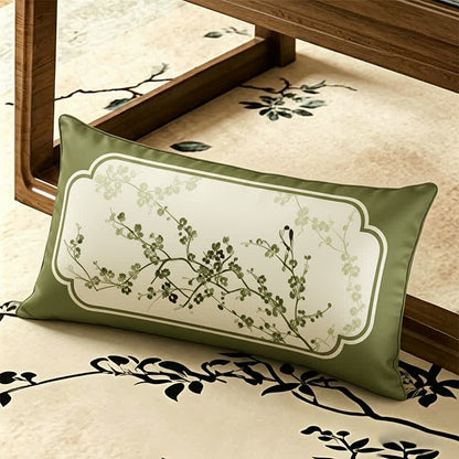 Ownkoti Vintage Green Plum Blossom Sofa Slipcover - Throw Pillow - 12" x 19" - image 3