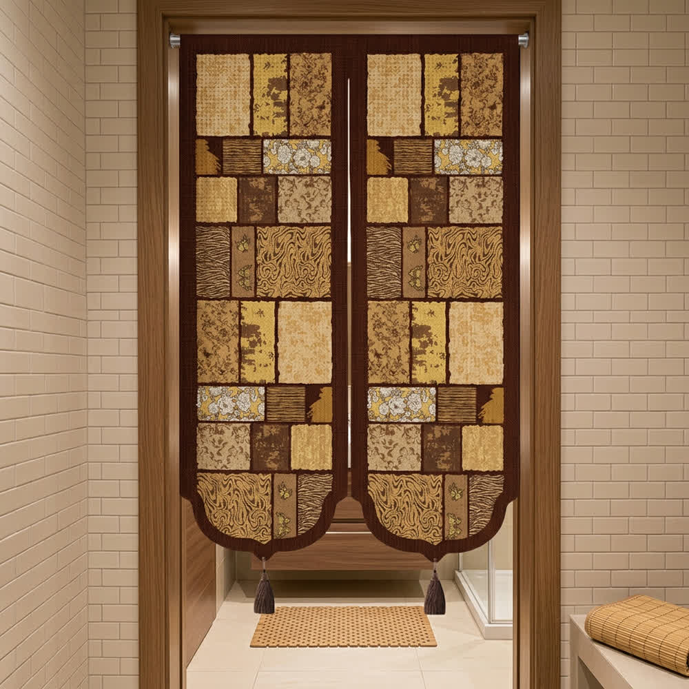 Ownkoti Vintage Wood-Tone Room Divider Door Curtain - image 2