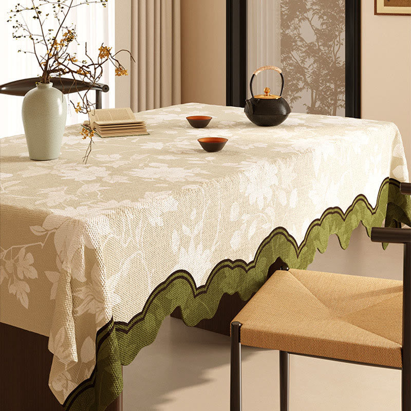 Ownkoti Elegant Floral Branch Cotton Linen Tablecloth - 55" x 87" - Rectangle - image 0
