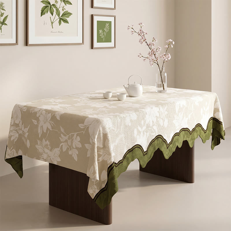 Ownkoti Elegant Floral Branch Cotton Linen Tablecloth - image 1