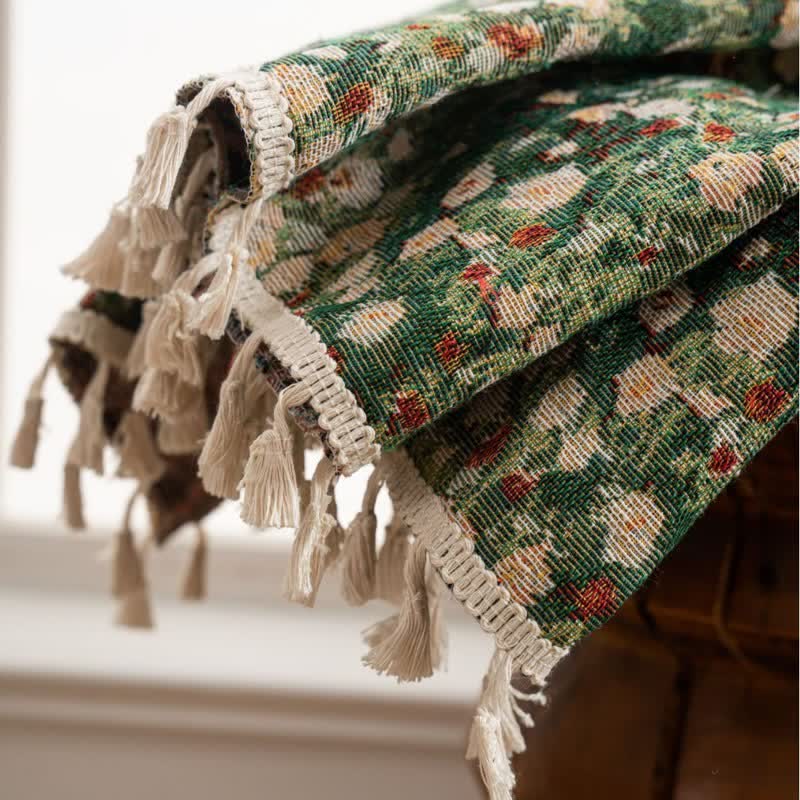 Ownkoti Cottage Style Green Floral Tassel Curtain - image 10