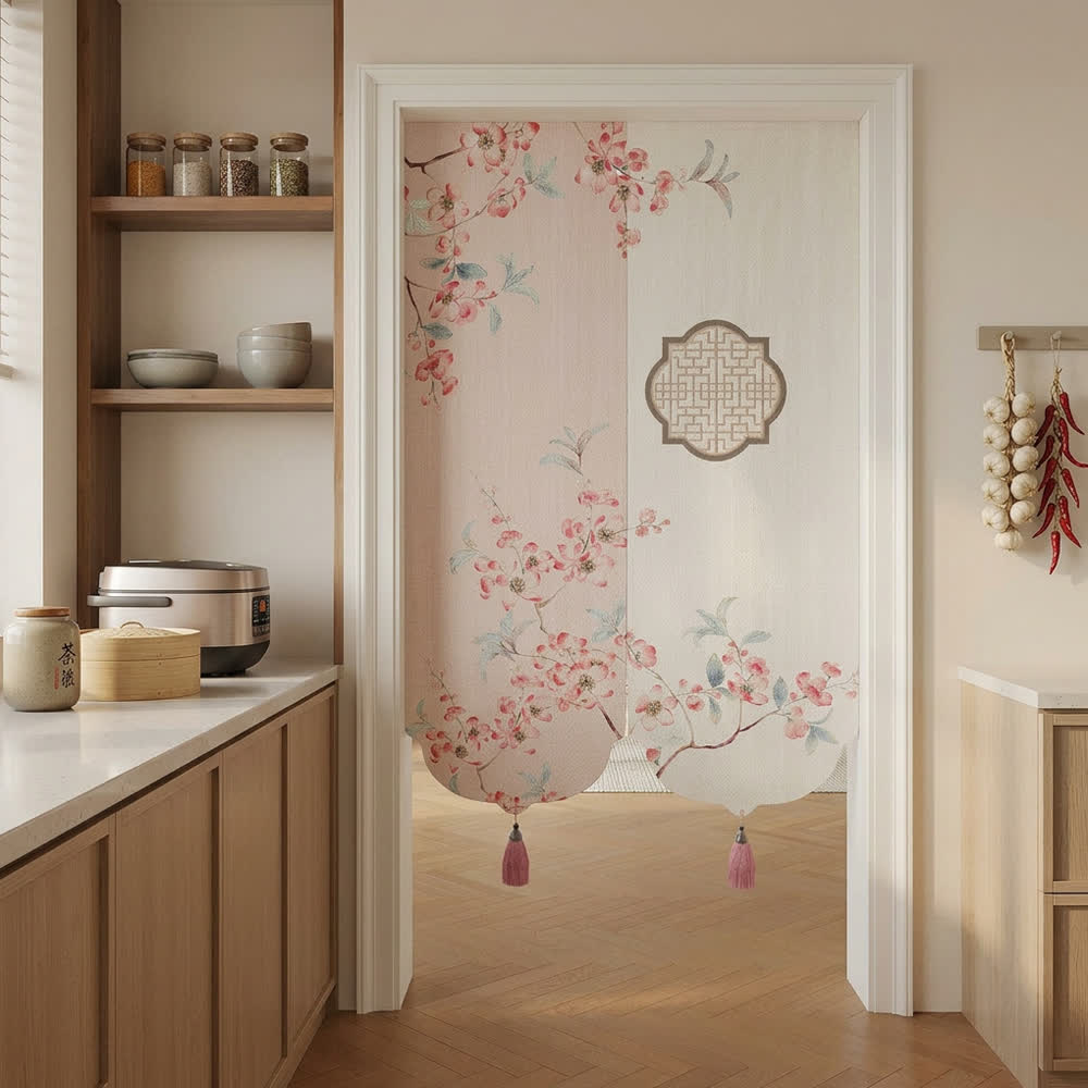 Ownkoti Cherry Blossom Waterproof Doorway Curtain - image 1