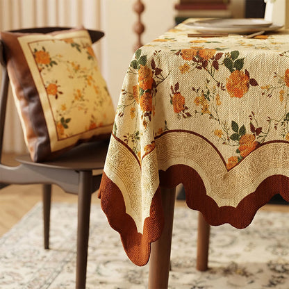 Ownkoti Vintage Monthly Rose Cotton Linen Tablecloth - image 2