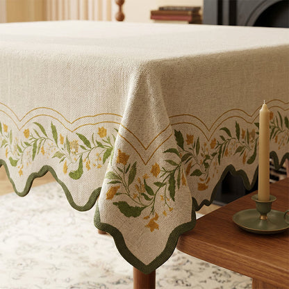 Ownkoti Vintage Garden Floral Cotton Linen Tablecloth - image 2
