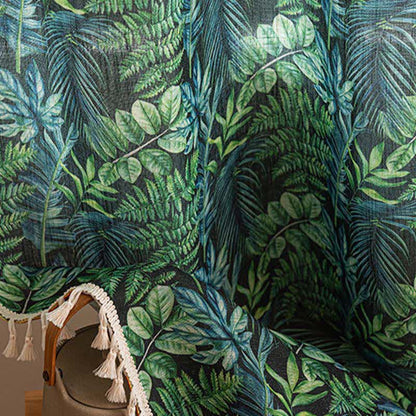 Ownkoti Tropical Jungle Leaf Print Tassel Curtain - image 7