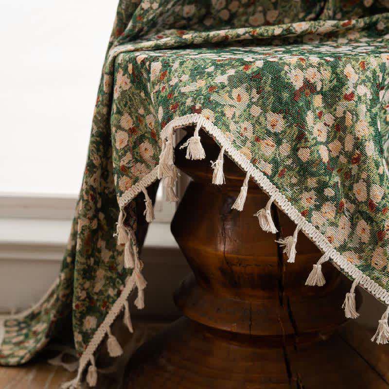 Ownkoti Cottage Style Green Floral Tassel Curtain - image 11