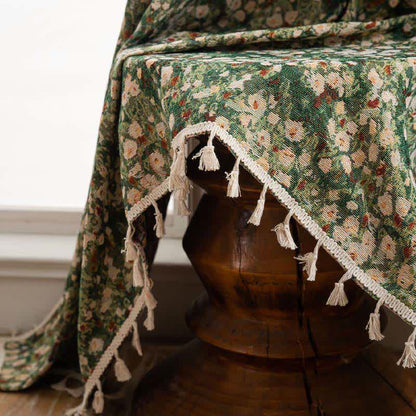 Ownkoti Cottage Style Green Floral Tassel Curtain - image 11