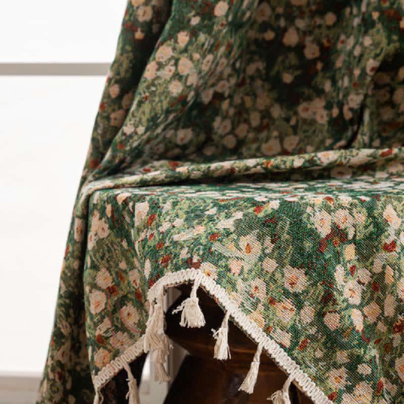 Ownkoti Cottage Style Green Floral Tassel Curtain - image 8