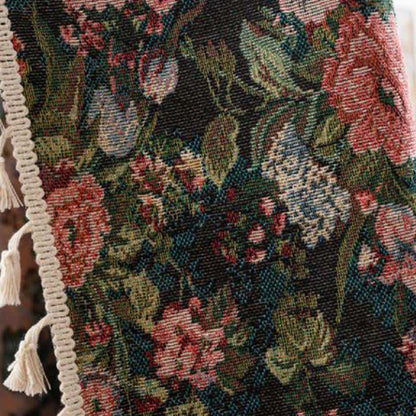 Ownkoti Cottage Style Peony Floral Tassel Curtain - image 3