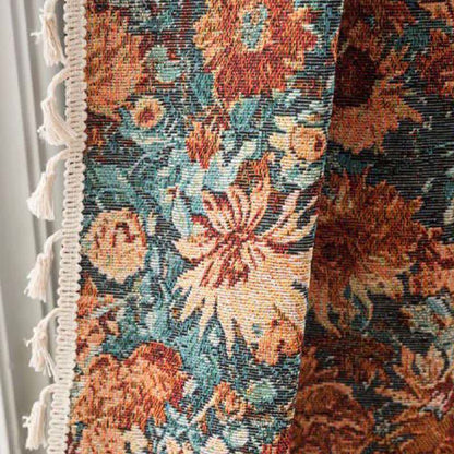 Ownkoti Oil Painting Style Floral Tassel Curtains - image 3