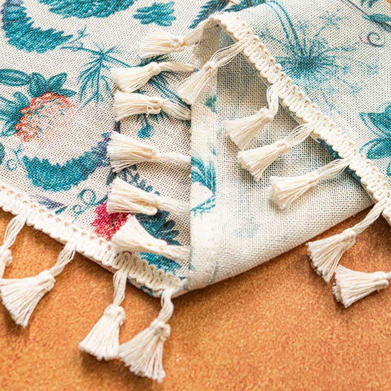 Ownkoti Tropical Style Botanical Floral Tassel Curtain - image 9