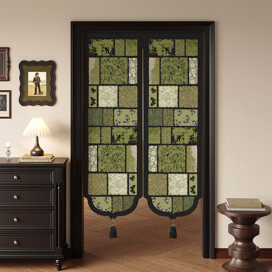 Ownkoti Retro Patchwork Room Divider Door Curtain - 39"W x 55"L - image 0