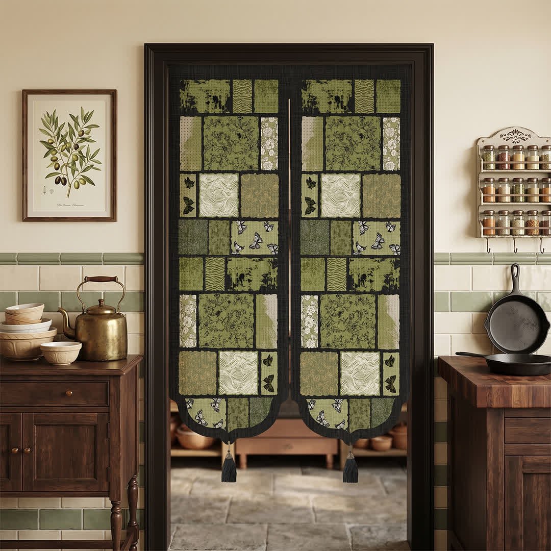 Ownkoti Retro Patchwork Room Divider Door Curtain - image 1