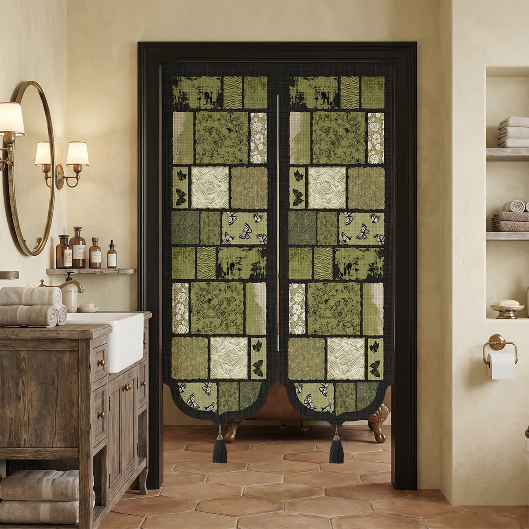 Ownkoti Retro Patchwork Room Divider Door Curtain - image 2