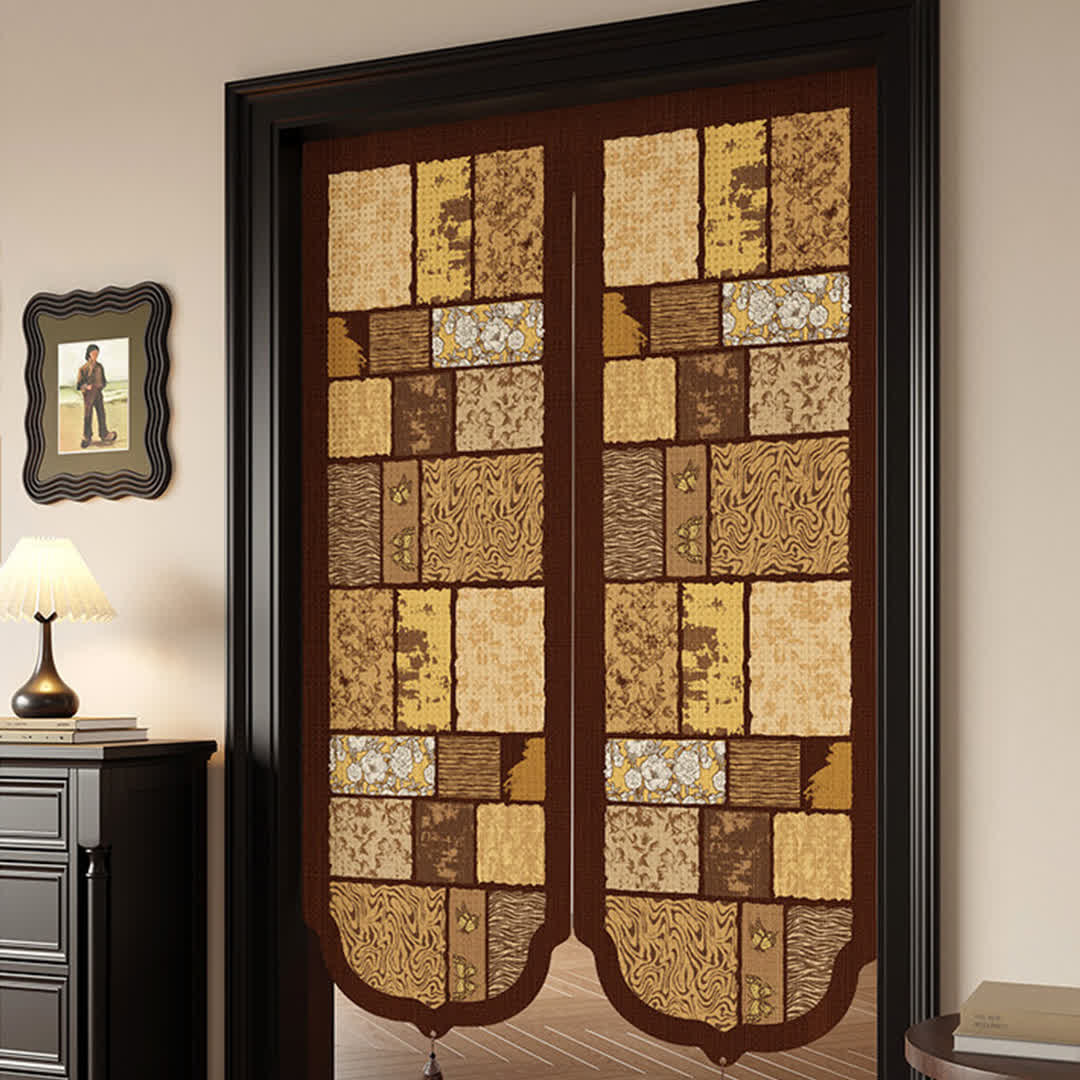Ownkoti Vintage Wood-Tone Room Divider Door Curtain - image 3