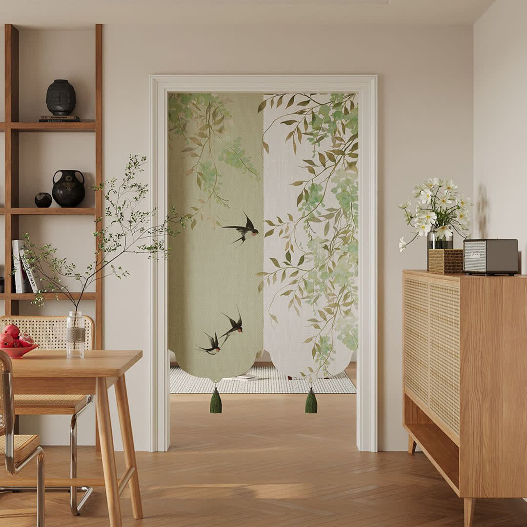 Ownkoti Floral Bird  Waterproof Doorway Hanging - 39"W x 55"L - image 0