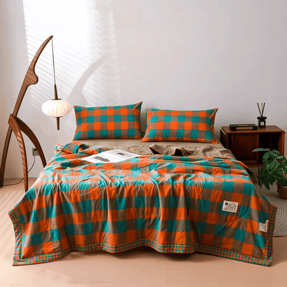 Ownkoti Yarn-dyed Plaid Pure Cotton Vintage Bedding - image 5