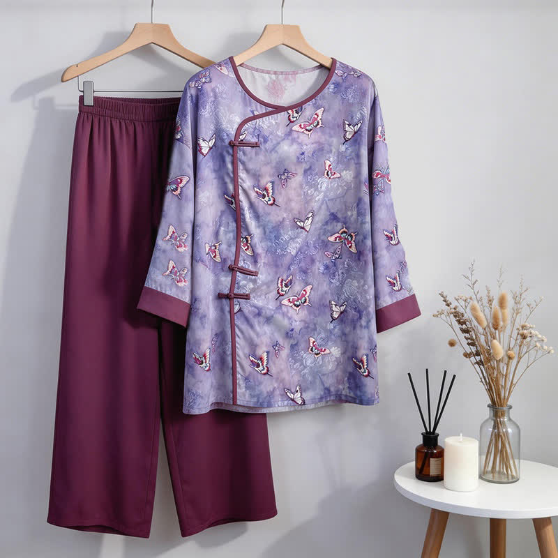 Ownkoti Purple Butterfly Eastern-Inspired Loungewear Set - image 5