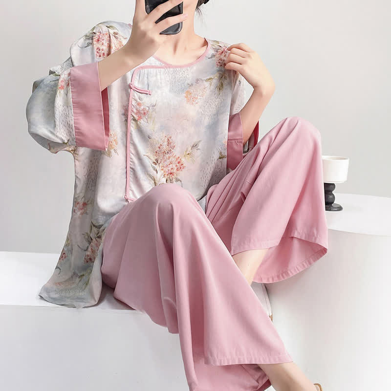 Ownkoti Pink Floral Eastern-Inspired Loungewear Set - image 3