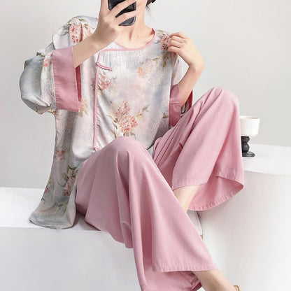 Ownkoti Pink Floral Eastern-Inspired Loungewear Set - image 3