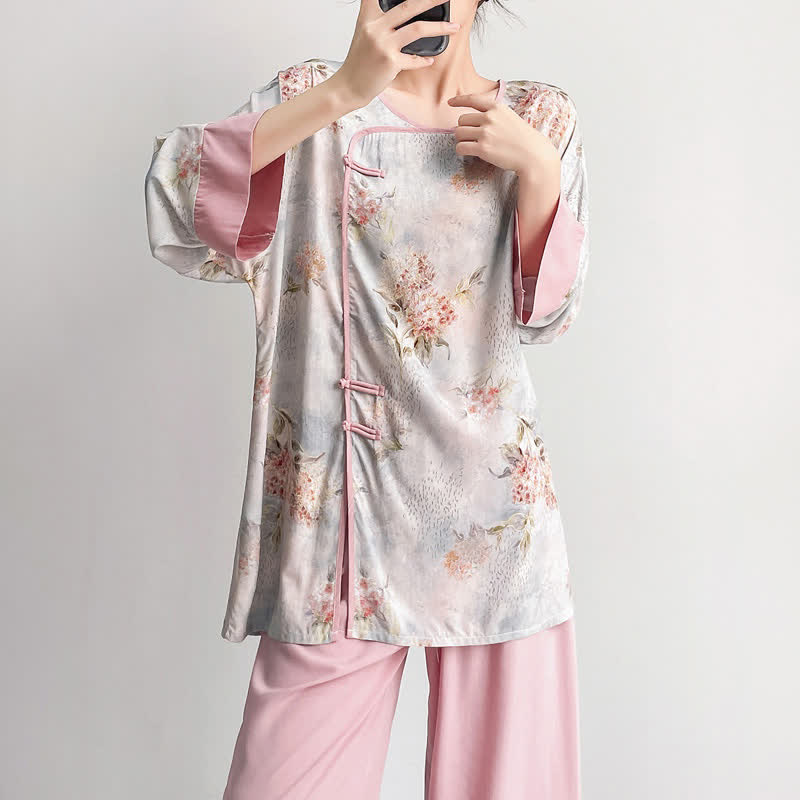 Ownkoti Pink Floral Eastern-Inspired Loungewear Set - image 4