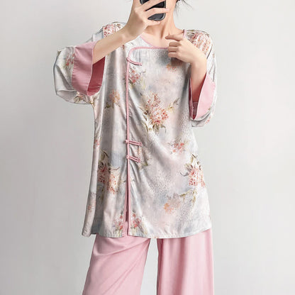Ownkoti Pink Floral Eastern-Inspired Loungewear Set - image 4
