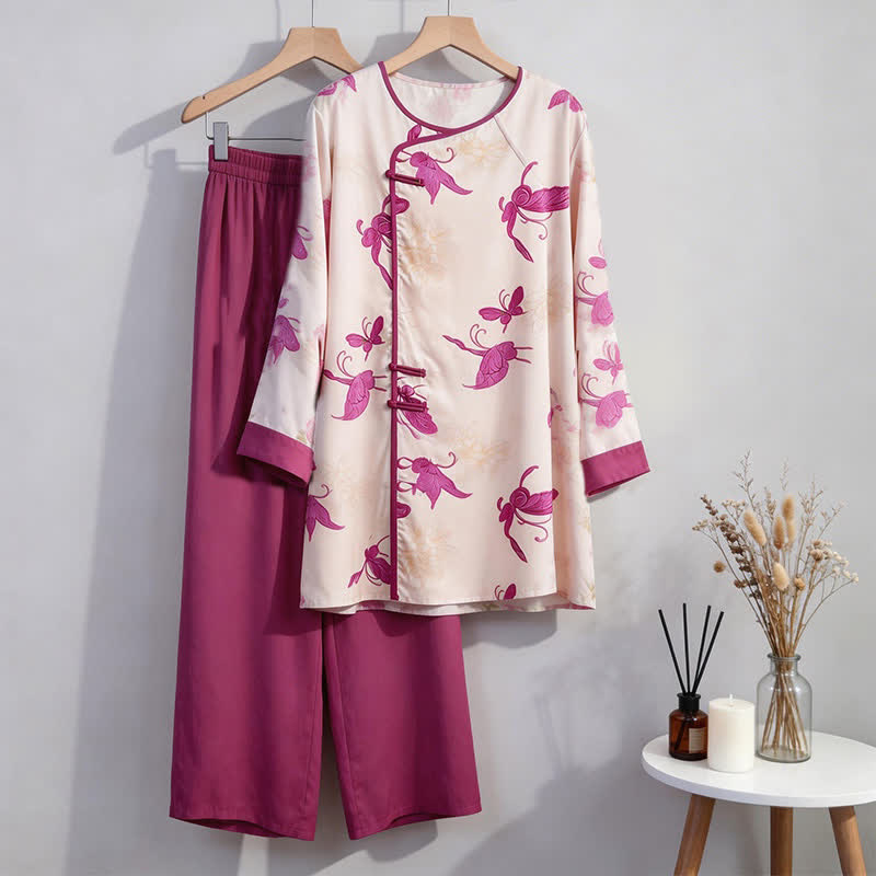 Ownkoti Artsitic Butterfly Eastern-Inspired Loungewear Set - image 7