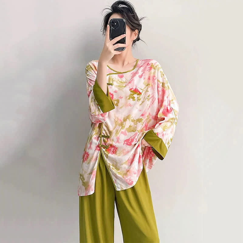 Ownkoti Oriental Cherry Blossom-Inspired Pajama Set - image 2