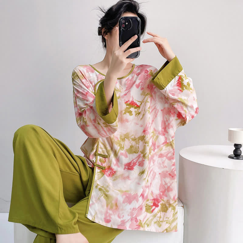 Ownkoti Oriental Cherry Blossom-Inspired Pajama Set - image 1