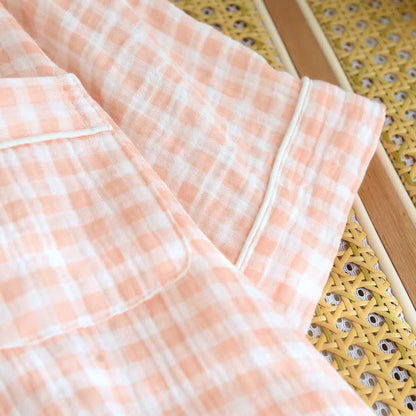 Ownkoti Gingham Cotton Gauze Pajamas with Colorful Buttons - image 10