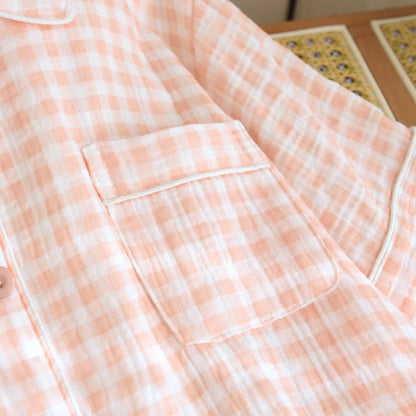 Ownkoti Gingham Cotton Gauze Pajamas with Colorful Buttons - image 8