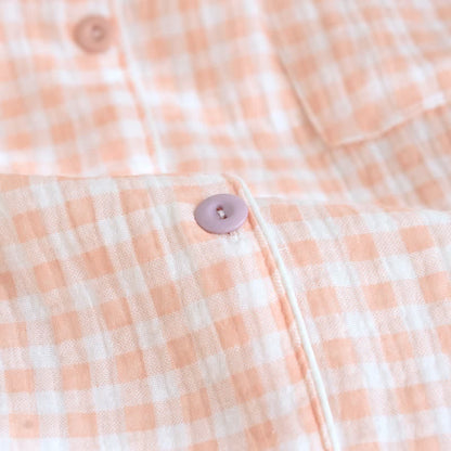 Ownkoti Gingham Cotton Gauze Pajamas with Colorful Buttons - image 9