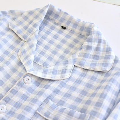 Ownkoti Matching Couples Plaid Cotton Gauze Pajamas - image 8