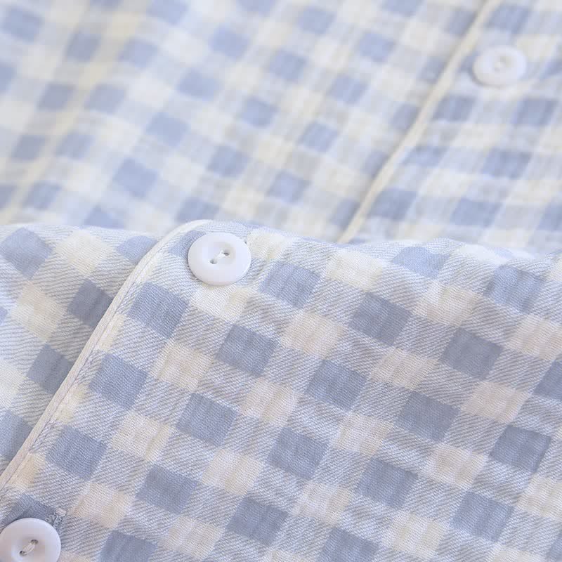 Ownkoti Matching Couples Plaid Cotton Gauze Pajamas - image 12