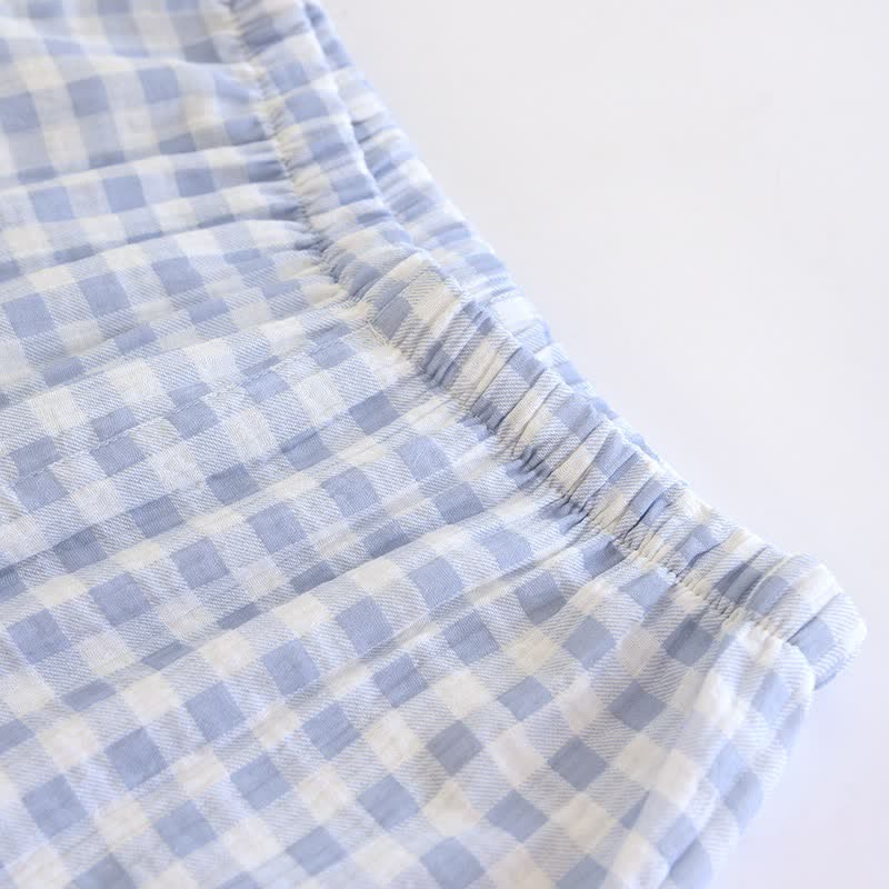 Ownkoti Matching Couples Plaid Cotton Gauze Pajamas - image 15