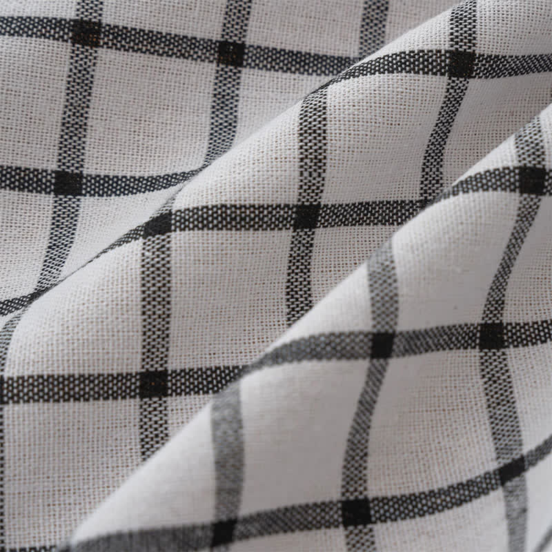Ownkoti Minimalist Black White Grid Check Curtain - image 9