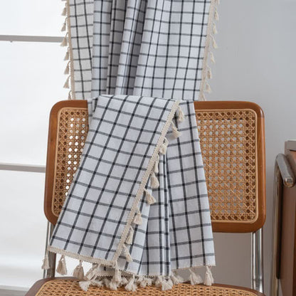 Ownkoti Minimalist Black White Grid Check Curtain - image 6