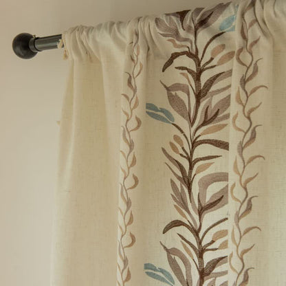 Ownkoti Daffodil Floral Light  Filtering Curtain with Tassels - image 3